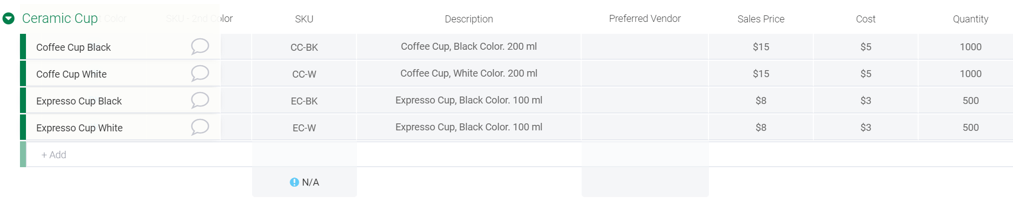 How to create a product catalogue and SKUs in monday.com - Description