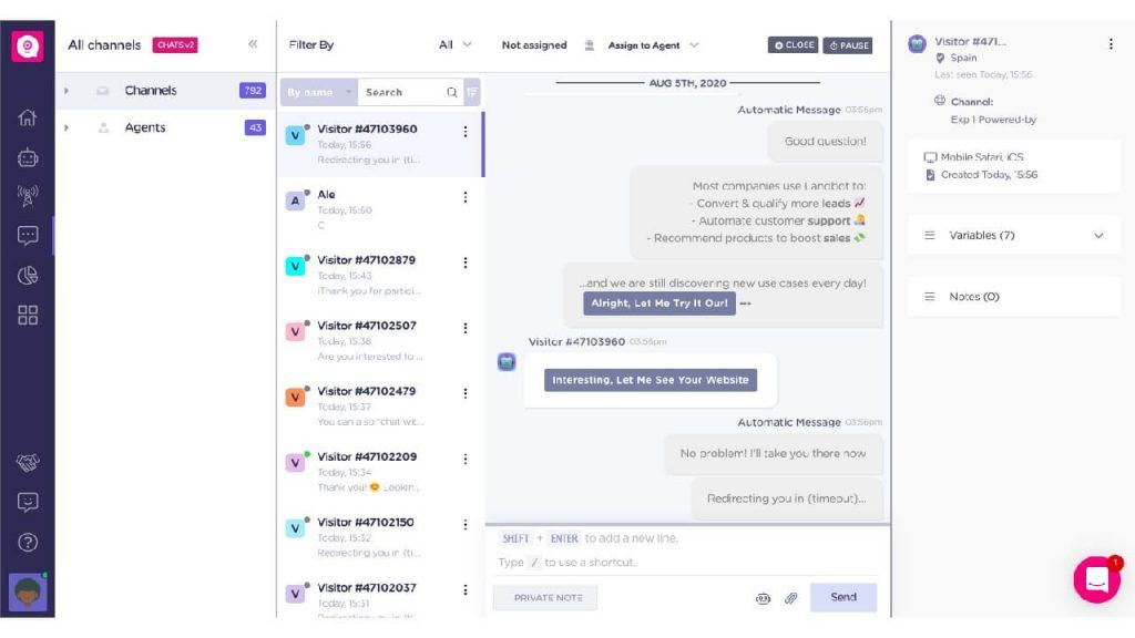 Chat with users as human