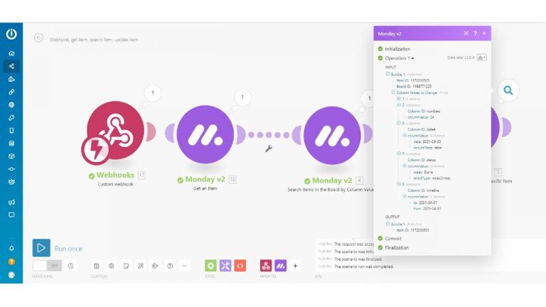 webhook integromat monday
