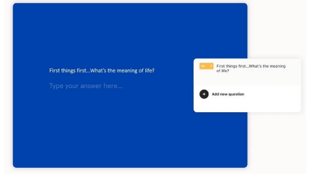 typeform question interfacce