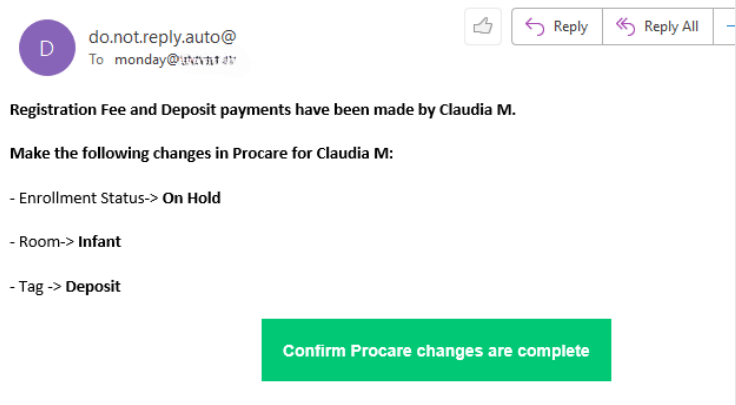 Email with button