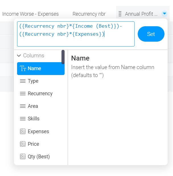 How to create a collaborative business case in monday.com - Annual profit