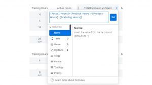 Formula - Determine the resulting difference